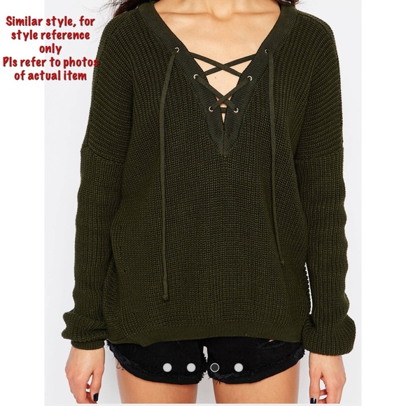 For Bundle Only: Bluenotes Chunky Lace Up Sweater - Picture 2 of 7